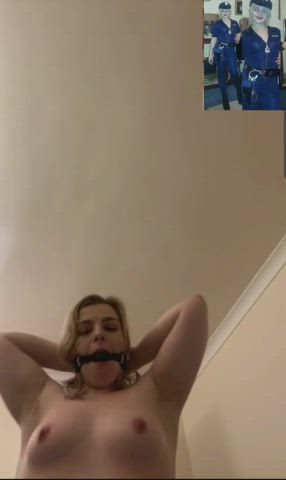 Michelle preps her tiny little tits. 10 more ups if you want this humiliation to