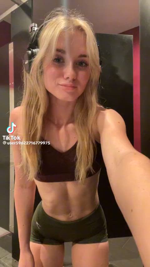 ass blonde skinny tight tiktok clip