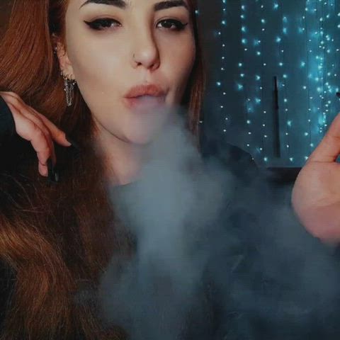 fetish redhead smoking clip