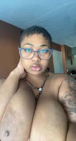 busty cum on tits ebony nipple nipples nude clip