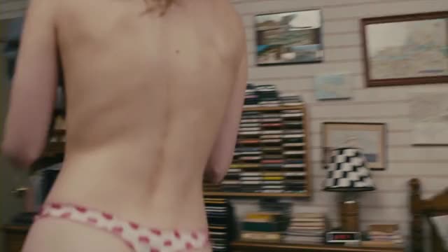 Brie Larson - The Trouble with Bliss (2011) - walking in a thong away from camera,