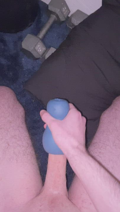 I fucked this toy 15 minutes ago and now I’m fucking it again using my cum as lube