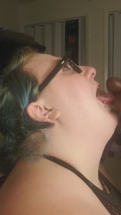 bbc bbw blowjob cum cum in mouth cumshot goth huge load interracial tongue piercing