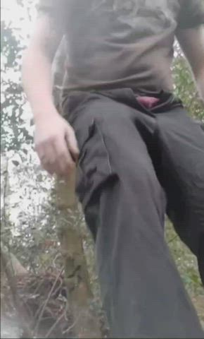 RE-reupload of my dare to strip naked and cum on my clothes in the middle of he woods