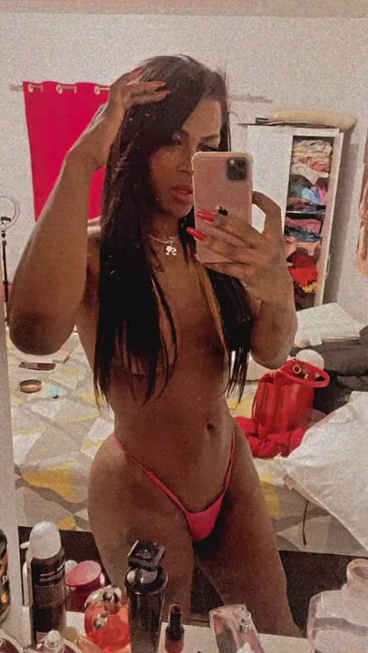 Brazilian Cute Gabriela Correa Mirror Selfie Topless Trans clip
