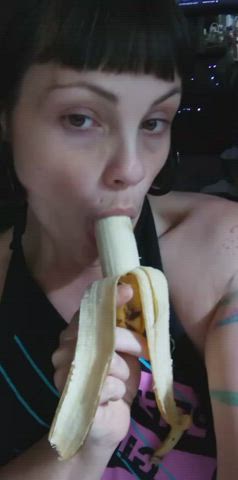 brown eyes food fetish oral clip