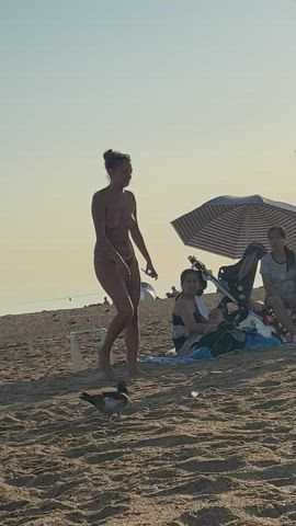 beach exhibitionist small tits voyeur clip