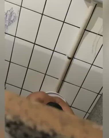 cumshot gay masturbating public solo toilet watching clip