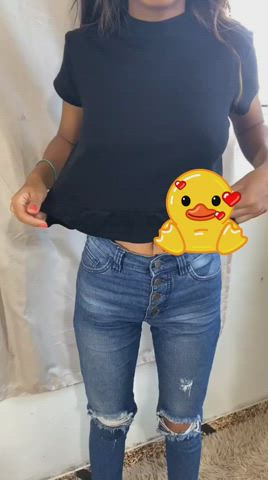boobs jeans small tits teen clip