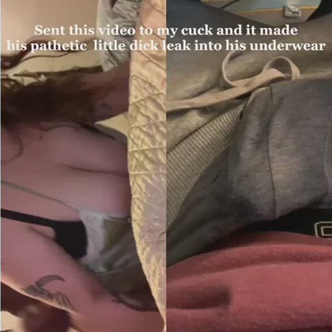 Sent this video to my cuck and it made his pathetic little dick leak into his underwear