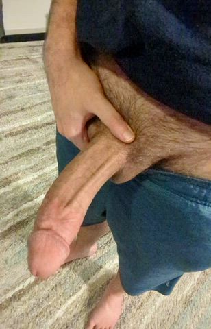 Tipsy on Thirsty Thursday night, stroking my thick cock