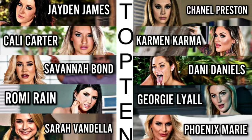 My top 10 pornstars! What do you think of my list? Which pornstar from my list is