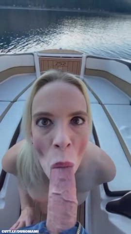 amateur blowjob boat cum cumshot deepthroat facial outdoor public clip