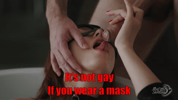 blowjob caption mask sissy tongue fetish clip