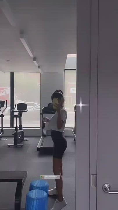 Brunette Mirror Workout clip