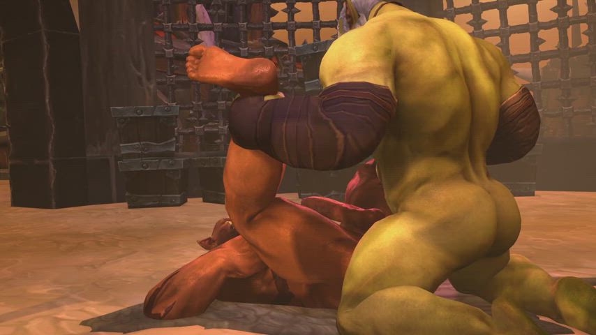 anal animation fantasy gay monster cock muscles orc rule34 sfm warcraft love-not-warcraft