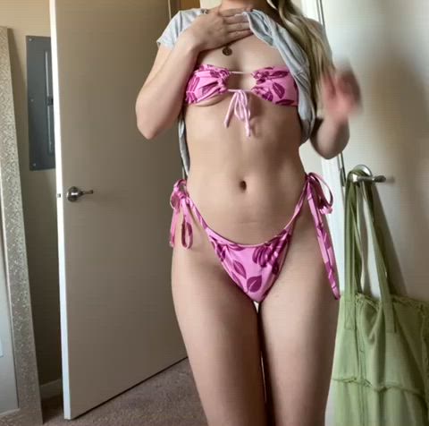 bikini blonde cute onlyfans tease teen tiktok tits clip