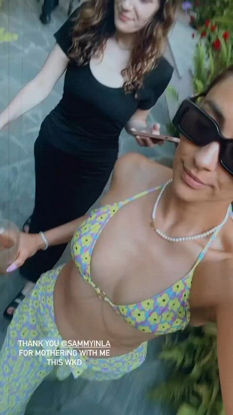 big tits bikini brunette celebrity cleavage fake tits model shay mitchell clip