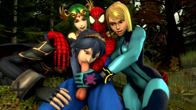 Spider-Man with Lucina Paluten and Samus