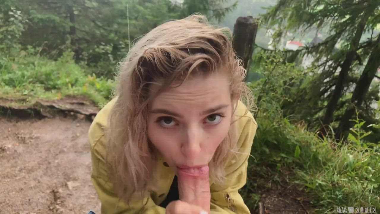 Blowjob Cum In Mouth Eva Elfie Outdoor clip