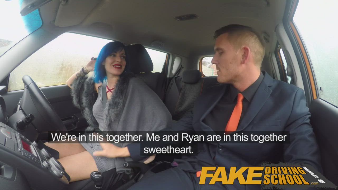 Fake Driving School Sexy emo gets her ass pounded and throat fucked