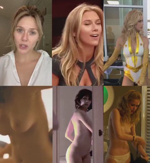 blonde elizabeth olsen scarlett johansson clip