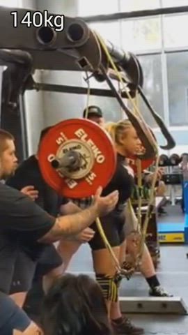 Here's the video from my Powerlifting competition last week. 140kg squat, 75kg Bench
