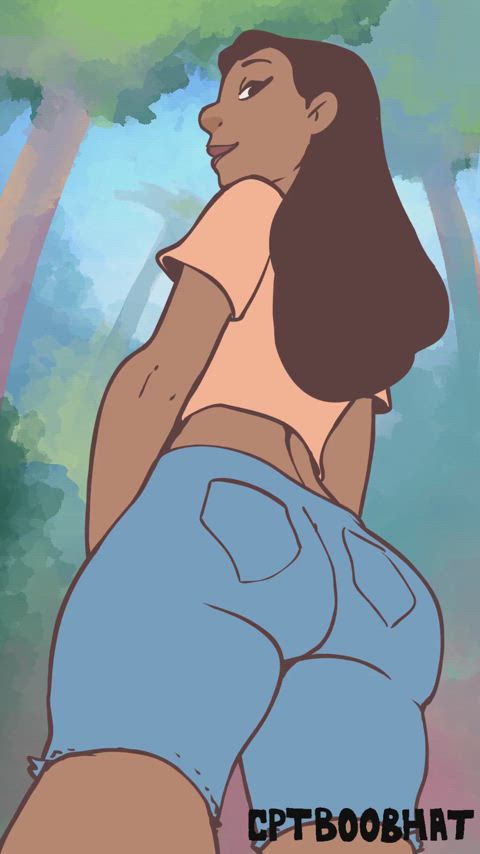 Nani flashing and slapping the goods CptBoobHat) [Lilo and Stitch]