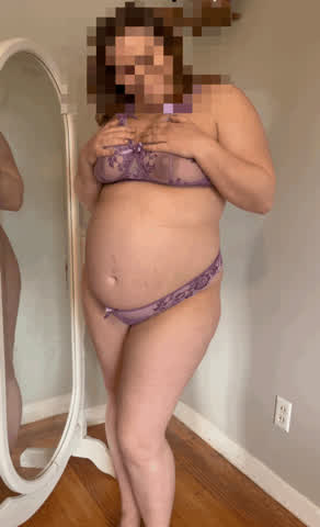 brunette lingerie pregnant clip