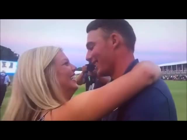 GOLFER Aaron Wise attempts to KISS friend after winning and she DECLINES LIVE ON