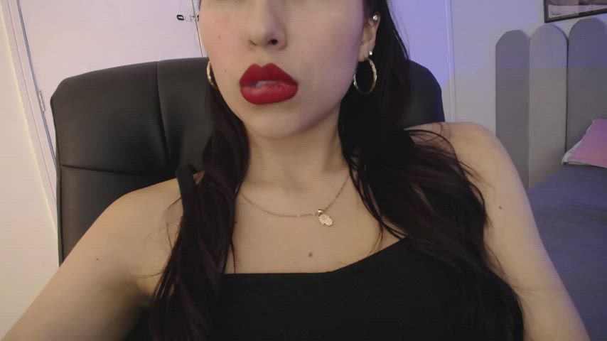 goddess lips lipstick lipstick fetish mistress sensual tongue fetish worship clip