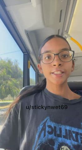 Love flashing my pussy on the bus