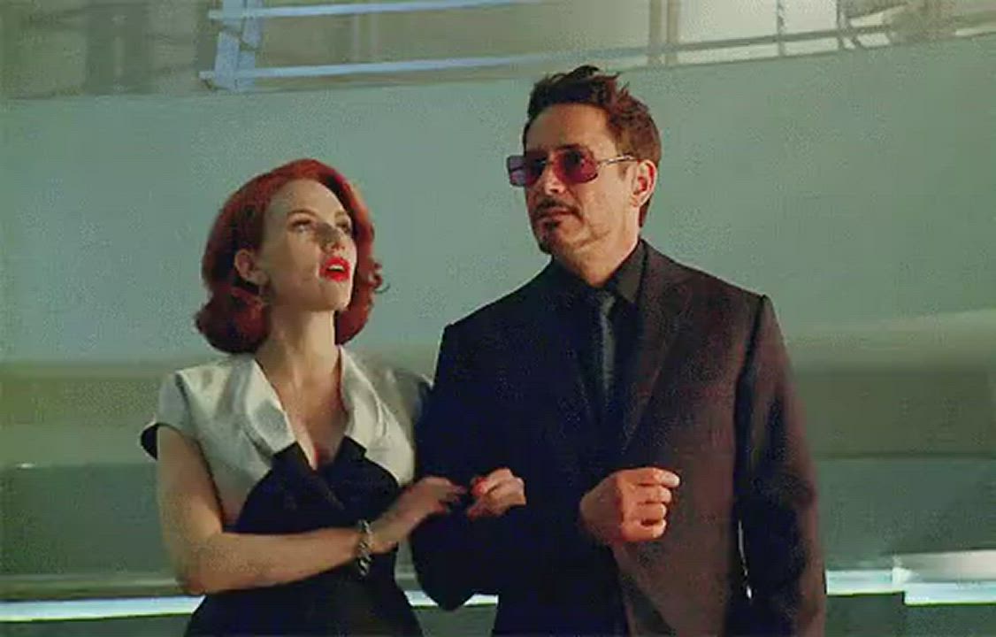 Tony Stark going to clap those Black Widow cheeks [Scarlett Johansson]