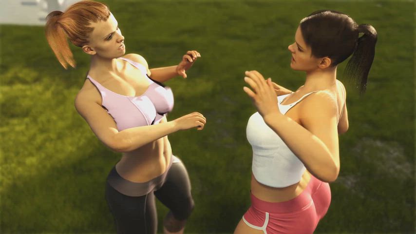 animation big tits face slapping slapping wrestling clip