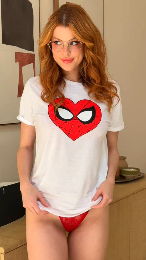 Mary Jane showing you what’s under her girl-next-door outfit ;)
