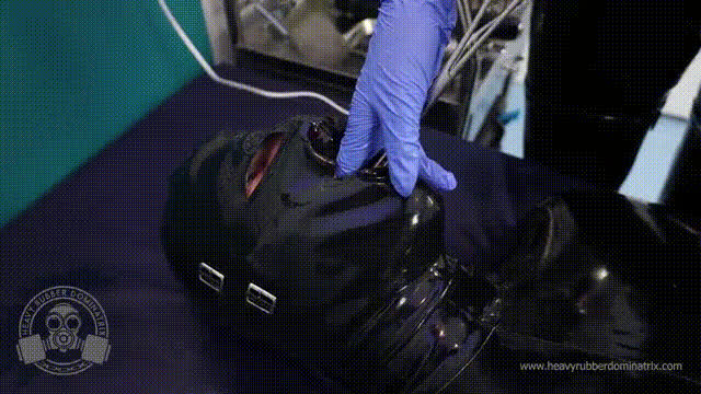 bondage catsuit femdom latex mask medical medical fetish rubber slave clip