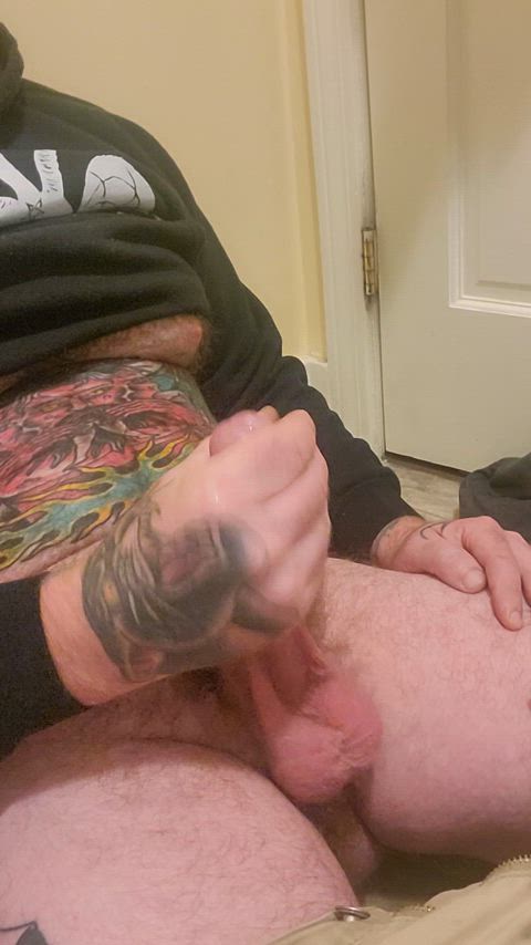 amateur bear cub cum cumshot hairy chest male masturbation masturbating tattooed