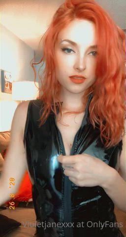 Leather Natural Tits Undressing clip