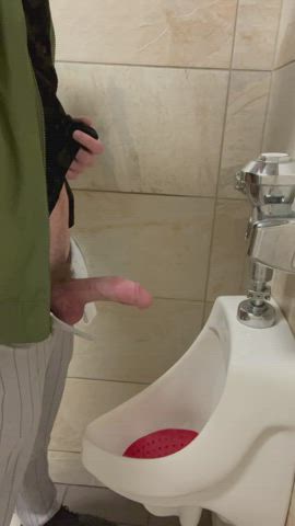boner piss at the urinal (got a little messy)