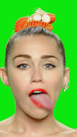 Cum Miley Cyrus Tongue Fetish clip