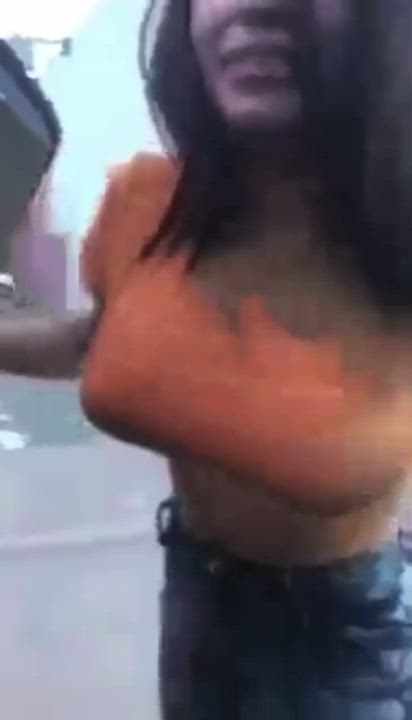 Flashing Hispanic Outdoor Stripping Twerking clip