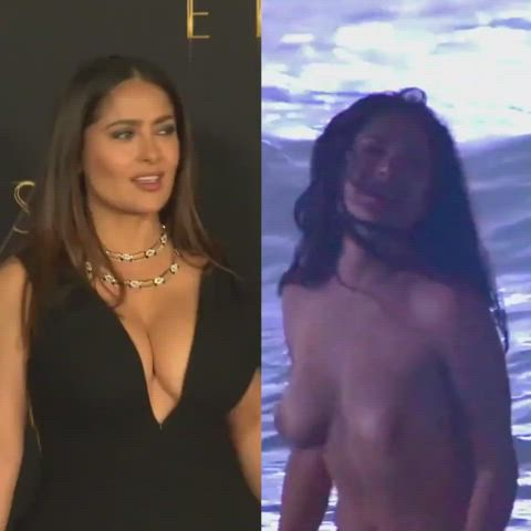 Celebrity Cleavage Jiggling Naked Salma Hayek Tits clip