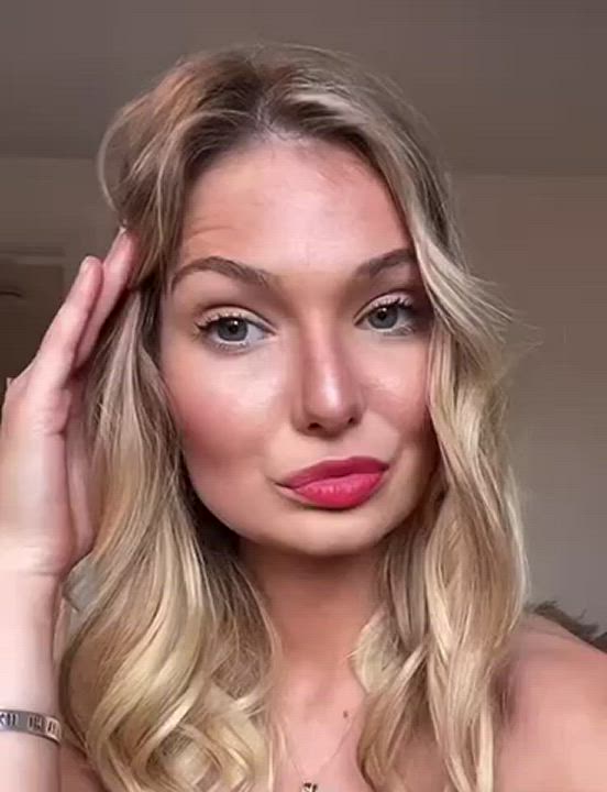 Cover her perfect face in your warm cum