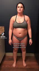 BBW Blonde Fitness Muscular Girl TikTok clip