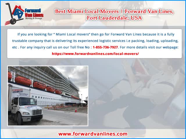 Choose best Miami Local Movers | Forward Van Lines, USA