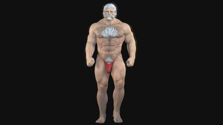3d animation bulge daddy muscles overwatch rule34 thong clip