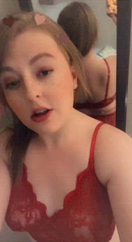 Ass Blonde Cute Lingerie Mirror Redhead Thick White Girl clip