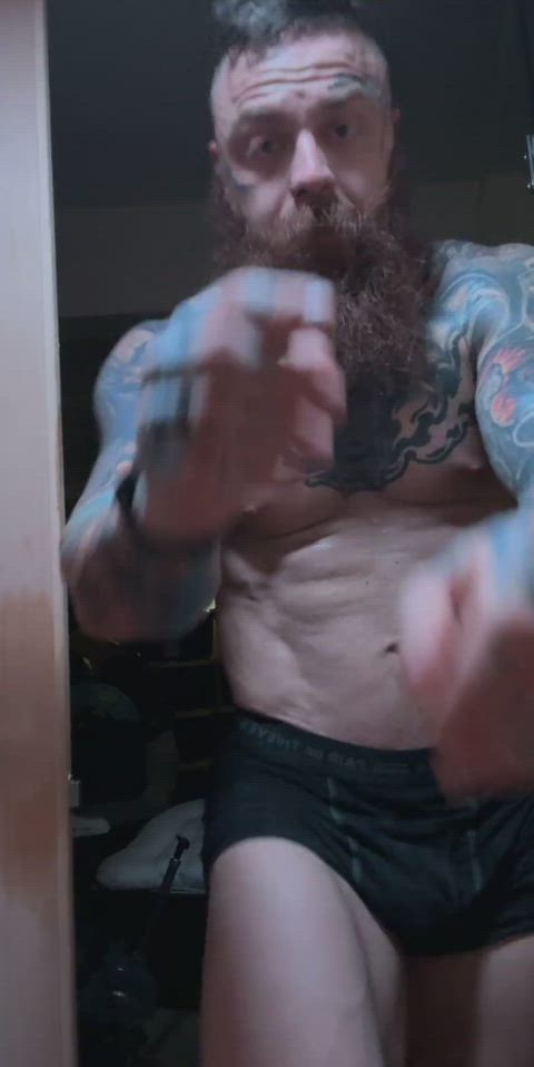 abs big muscles nsfw solo tattoo clip