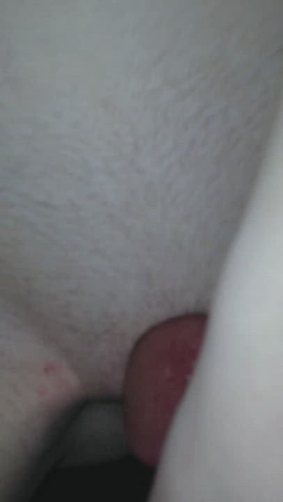 Close up amateur tease followed by sliding it in