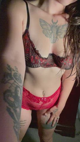 brunette lingerie masturbating tattoo tease tits tattedphysique clip